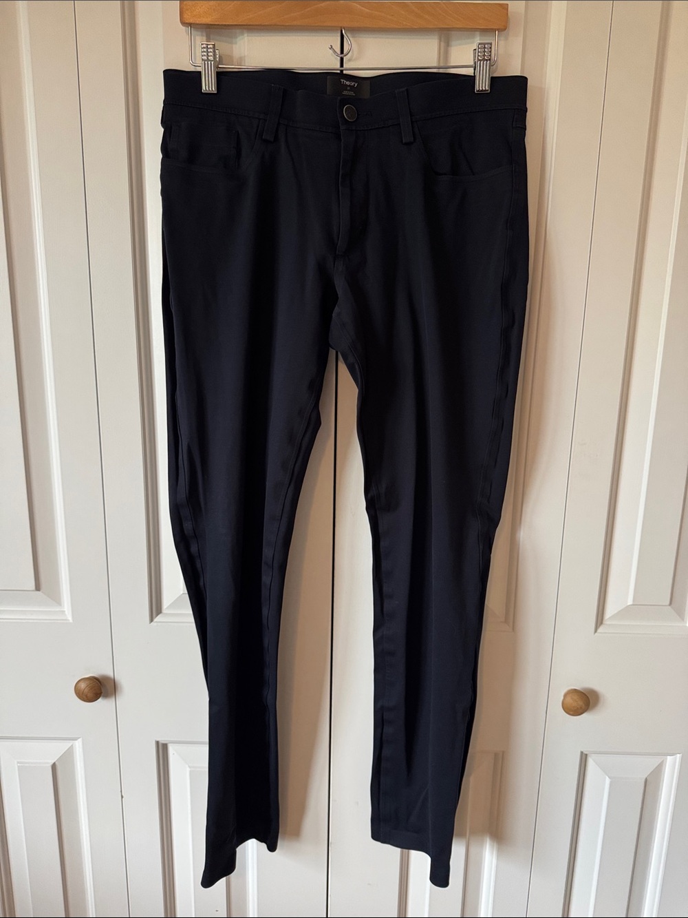 Theory Men's Navy Raffi Slim Stretch Chinos